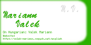 mariann valek business card